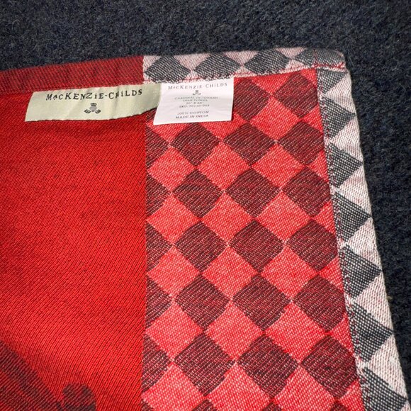 2pc Red Blk Wht Courtly Check MacKenzie-Childs Cardinal Jacquard Dish Towel - Picture 9 of 11